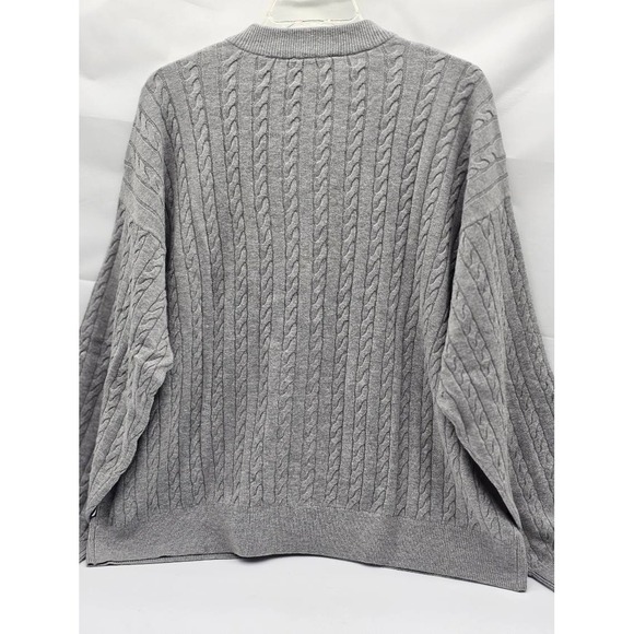 NEW Nautica Jeans Women's Cable Knit Full Zip Sweater Gray Size XL NWT - Picture 3 of 7